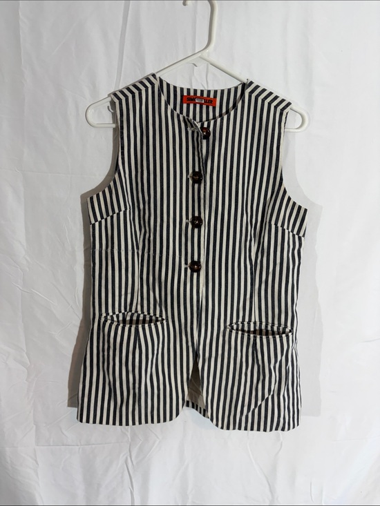 Simon Miller Jackets & Blazers - Simon miller Sleeveless Striped Button-Front Vest Jacket - Black & White
